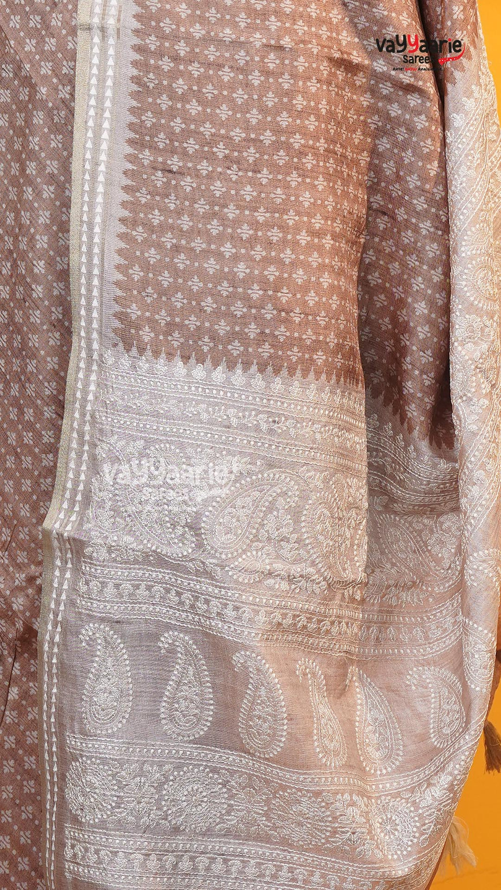 Maroon Tusser Saree | Fancy Ethnic Wear Saree | Vayyaarie Sarees