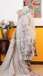 Biscuit Tusser Saree | Fancy Ethnic Wear Saree | Vayyaarie Sarees