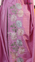 Pink Tusser Saree | Fancy Ethnic Wear Saree | Vayyaarie Sarees