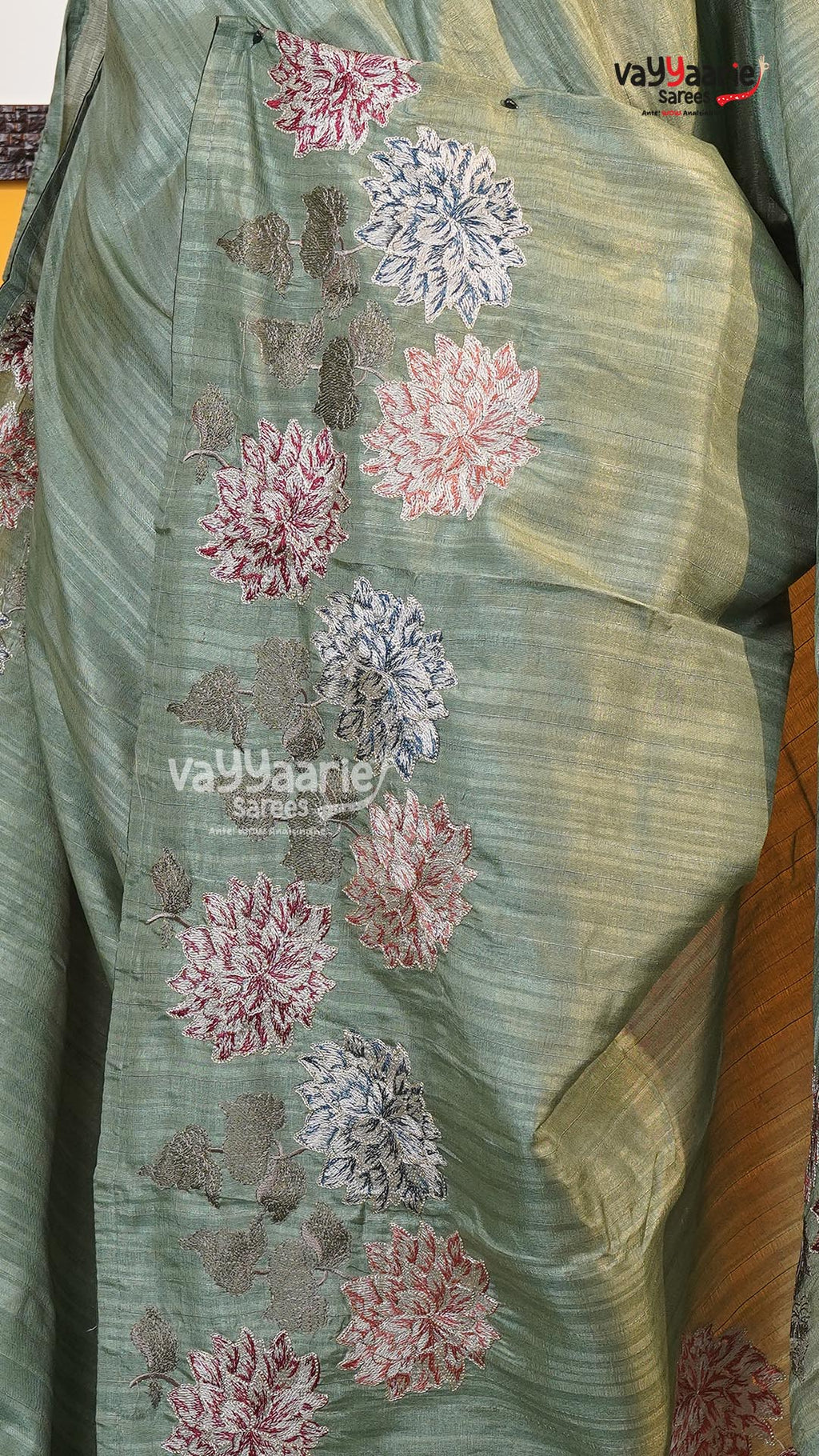 Pista Green Tusser Saree | Fancy Ethnic Wear Saree | Vayyaarie Sarees