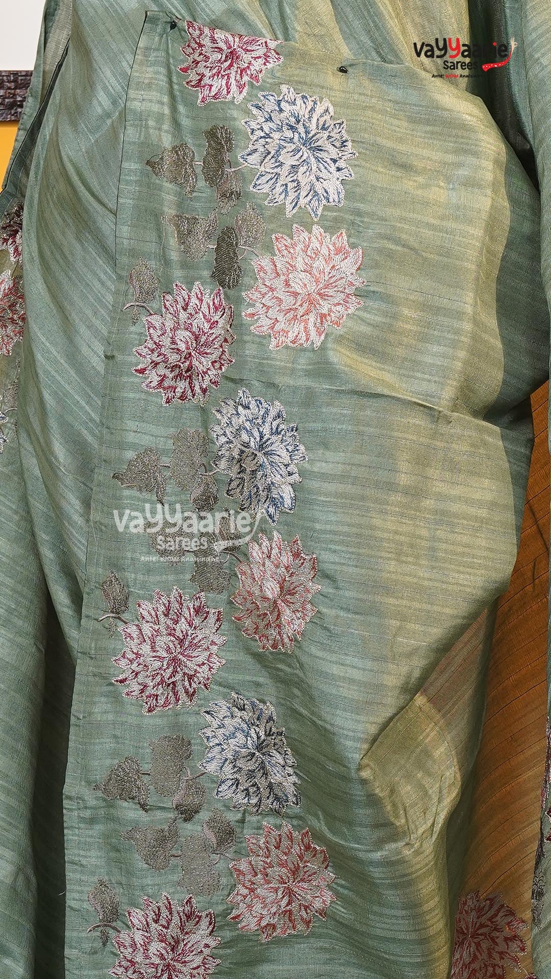 Pista Green Tusser Saree | Fancy Ethnic Wear Saree | Vayyaarie Sarees