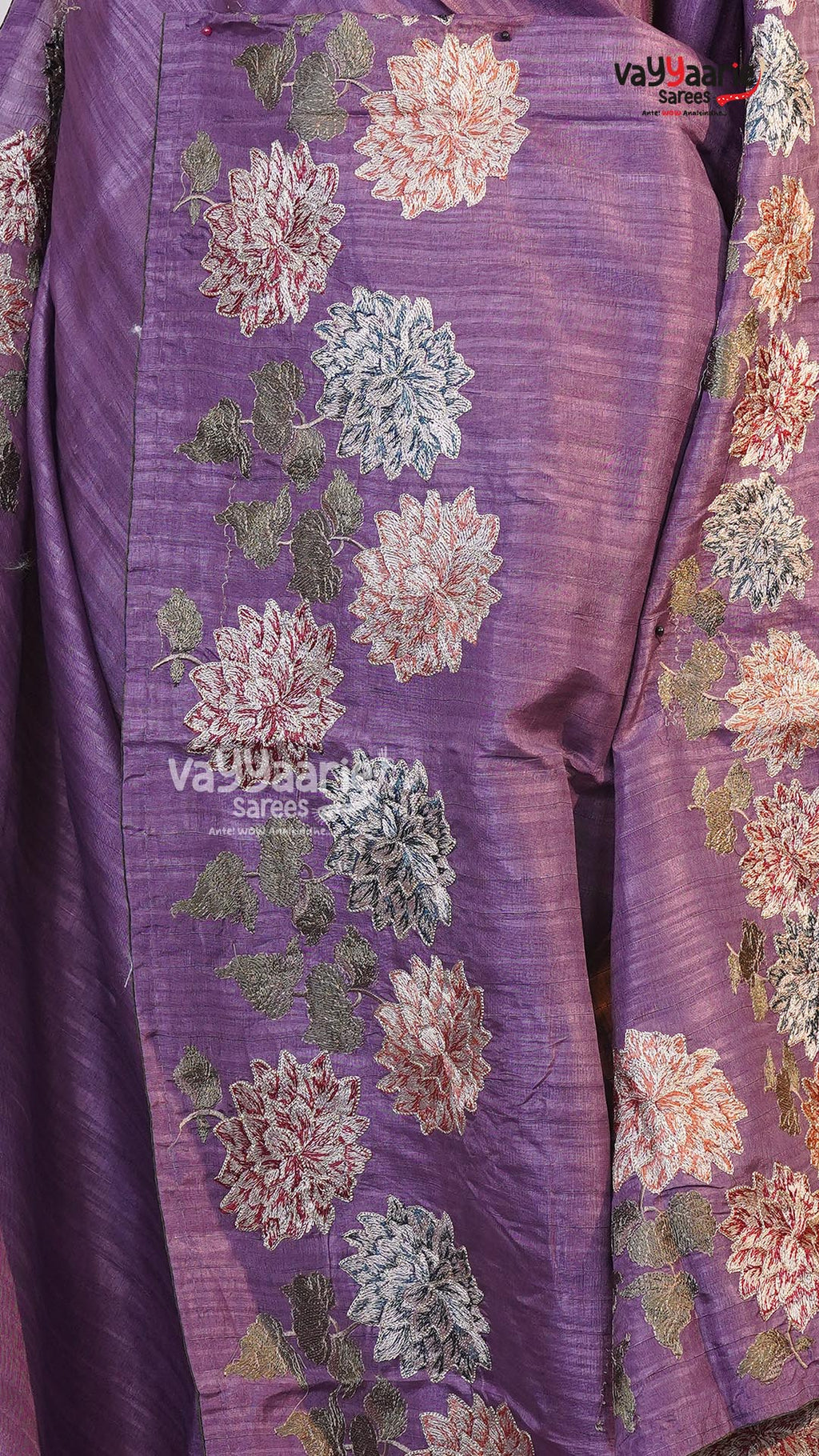 Purple Tusser Saree | Fancy Ethnic Wear Saree | Vayyaarie Sarees
