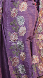 Purple Tusser Saree | Fancy Ethnic Wear Saree | Vayyaarie Sarees