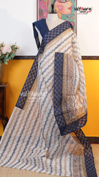 Cream Silk Kota Saree | Classic Handloom Saree | Vayyaarie Sarees