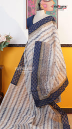 Cream Silk Kota Saree | Classic Handloom Saree | Vayyaarie Sarees