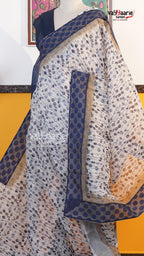 White Silk Kota Saree | Classic Handloom Saree | Vayyaarie Sarees