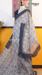 White Silk Kota Saree | Classic Handloom Saree | Vayyaarie Sarees