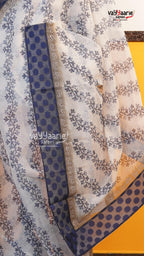 White Silk Kota Saree | Classic Handloom Saree | Vayyaarie Sarees