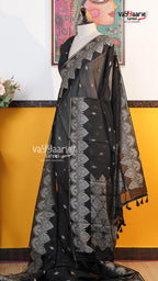 Black Fancy Kota Saree | Classic Handloom Saree | Vayyaarie Sarees
