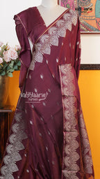 Wine Fancy Kota Saree | Classic Handloom Saree | Vayyaarie Sarees