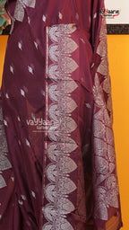 Wine Fancy Kota Saree | Classic Handloom Saree | Vayyaarie Sarees