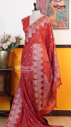 Red Fancy Kota Saree | Classic Handloom Saree | Vayyaarie Sarees