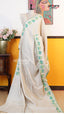 Cream Tusser Saree | Fancy Ethnic Wear Saree | Vayyaarie Sarees