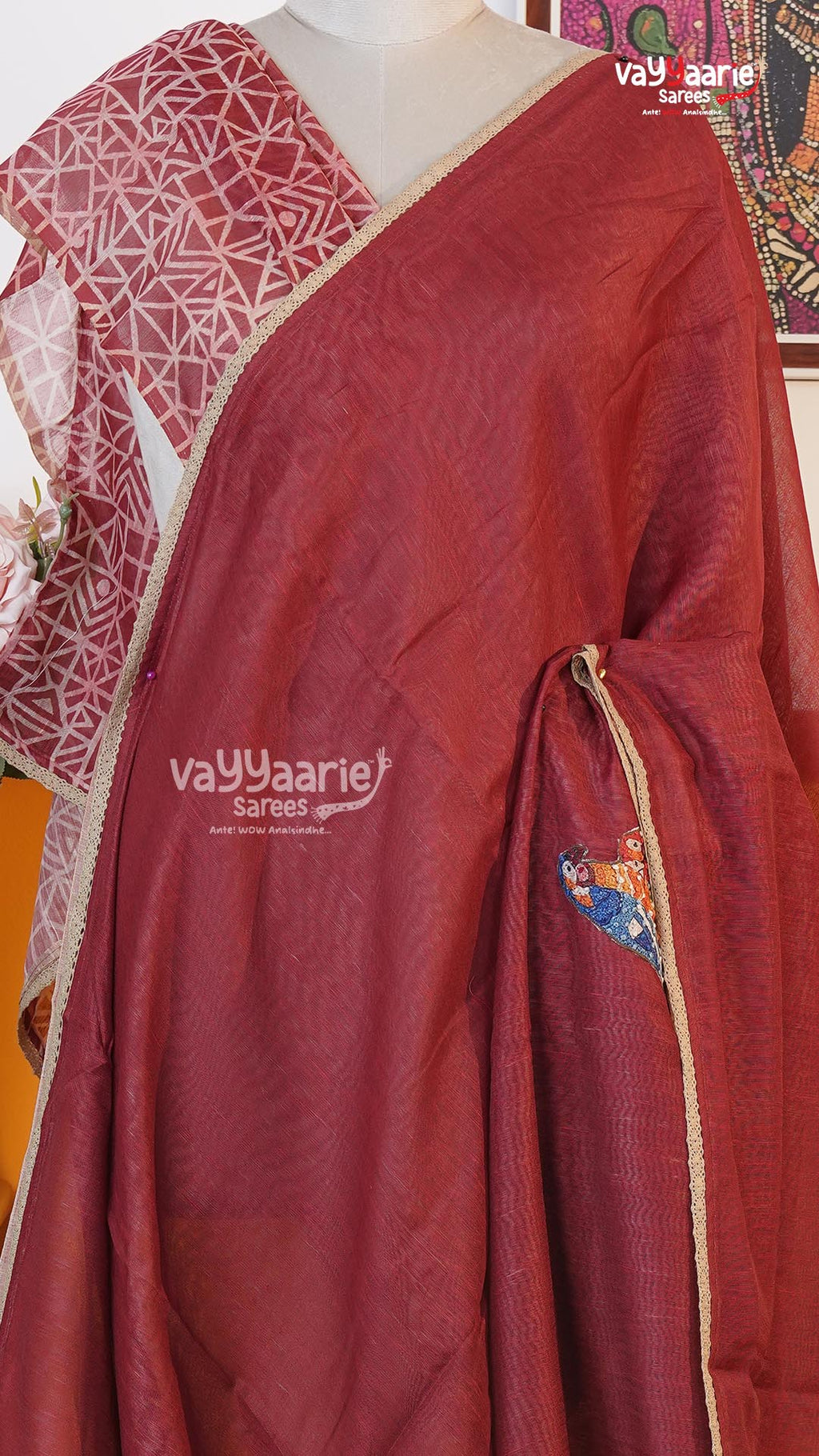 Maroon Fancy Saree | Classic Handloom Saree | Vayyaarie Sarees