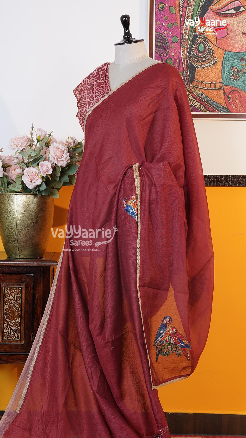 Maroon Fancy Saree | Classic Handloom Saree | Vayyaarie Sarees