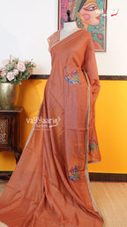 Rust Fancy Saree | Classic Handloom Saree | Vayyaarie Sarees