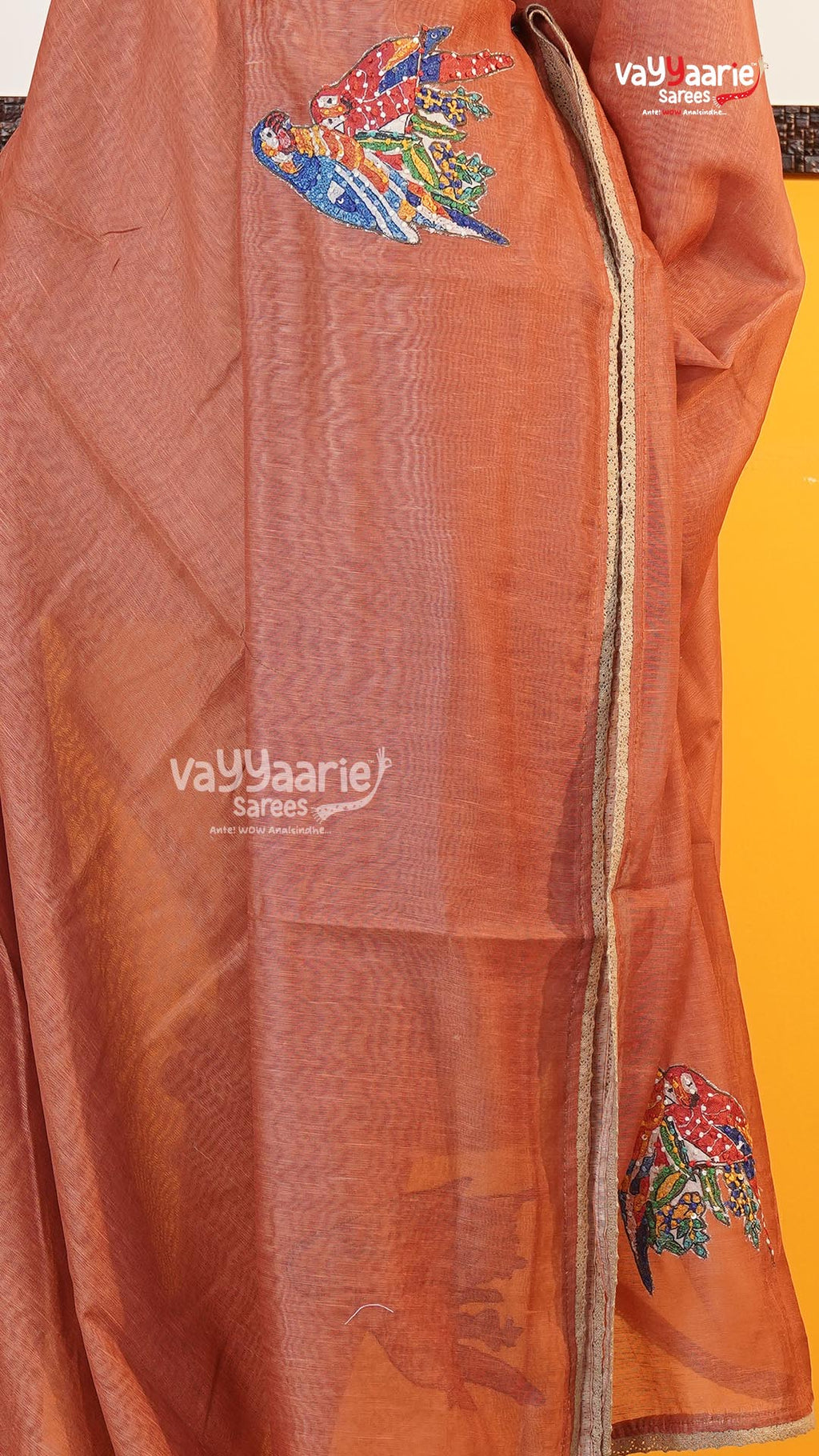 Rust Fancy Saree | Classic Handloom Saree | Vayyaarie Sarees