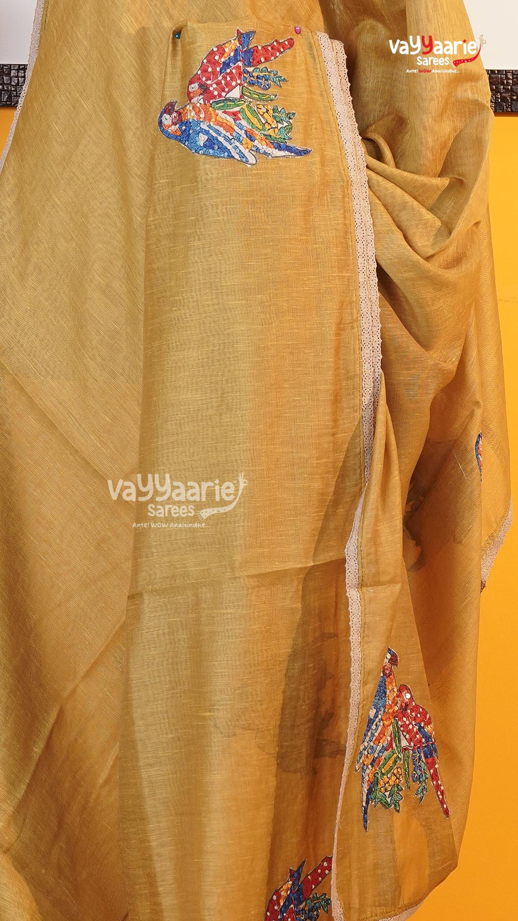 Gold Fancy Saree | Classic Handloom Saree | Vayyaarie Sarees