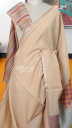 Cream Chanderi Saree | Classic Handloom Saree | Vayyaarie Sarees