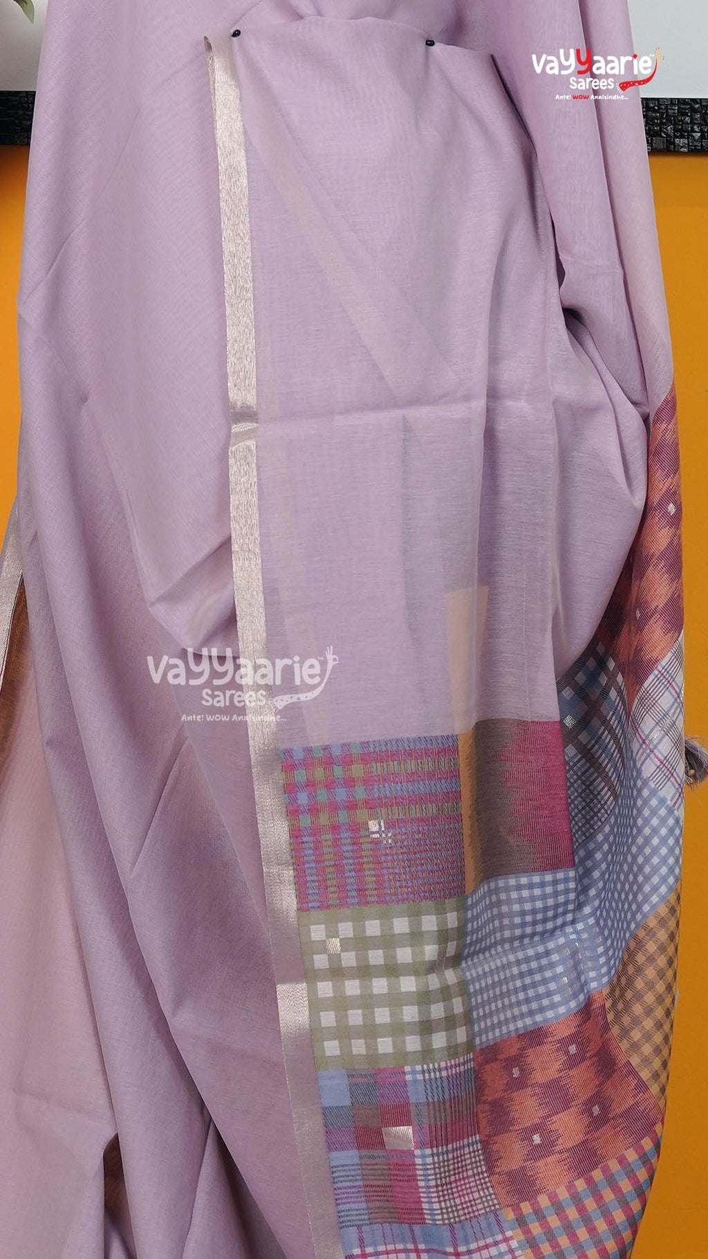 Lavender Chanderi Saree | Classic Handloom Saree | Vayyaarie Sarees