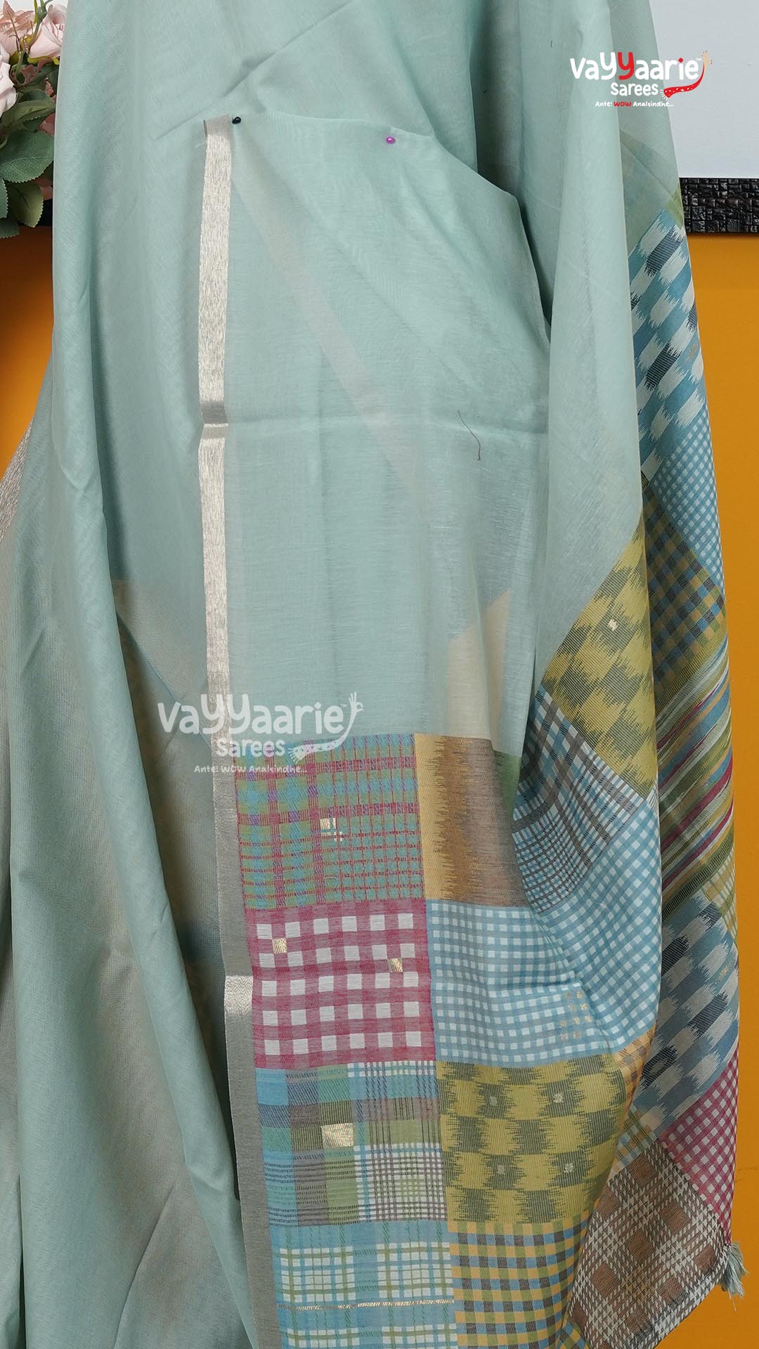 Pista Green Chanderi Saree | Classic Handloom Saree | Vayyaarie Sarees