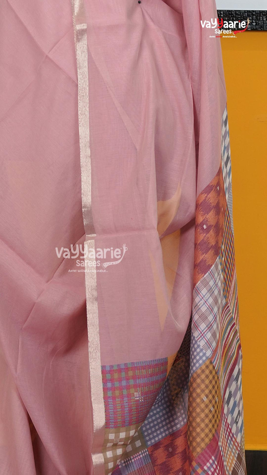 Peach Chanderi Saree | Classic Handloom Saree | Vayyaarie Sarees
