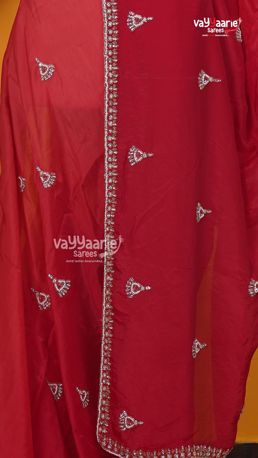 Red Fancy Saree | Designer Ethnic Wear Saree | Vayyaarie Sarees