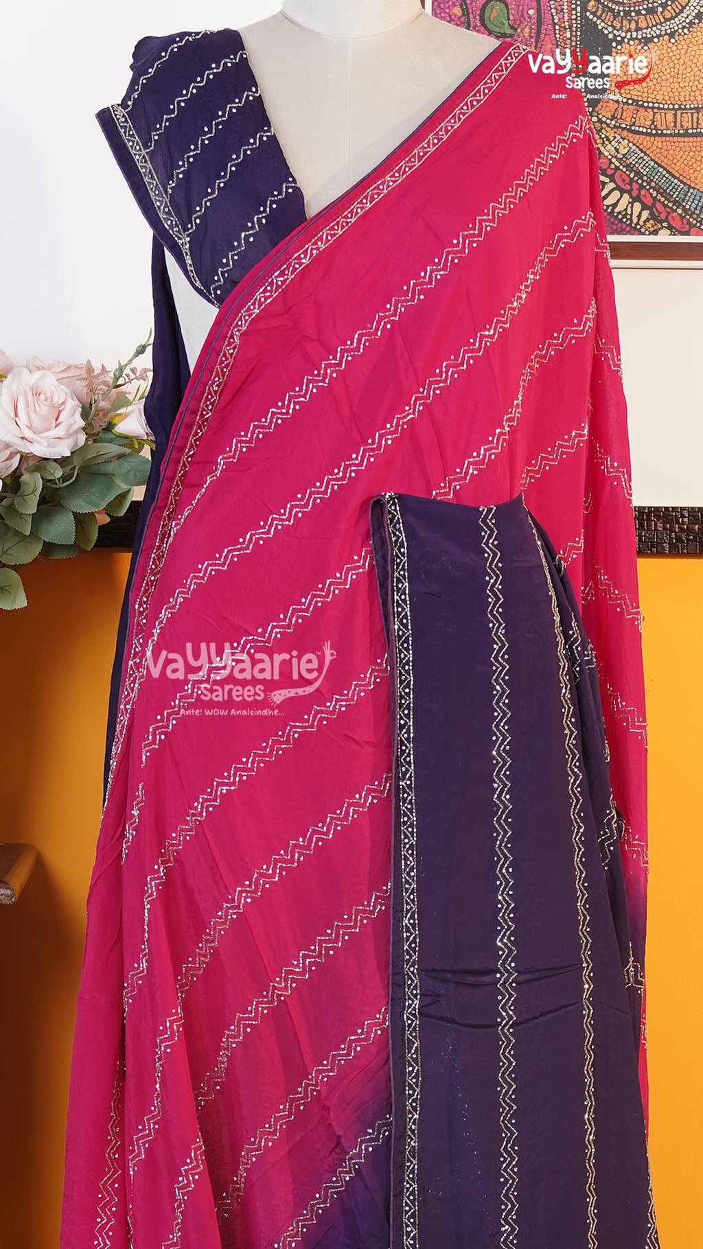 Violet Fancy Saree | Designer Ethnic Wear Saree | Vayyaarie Sarees