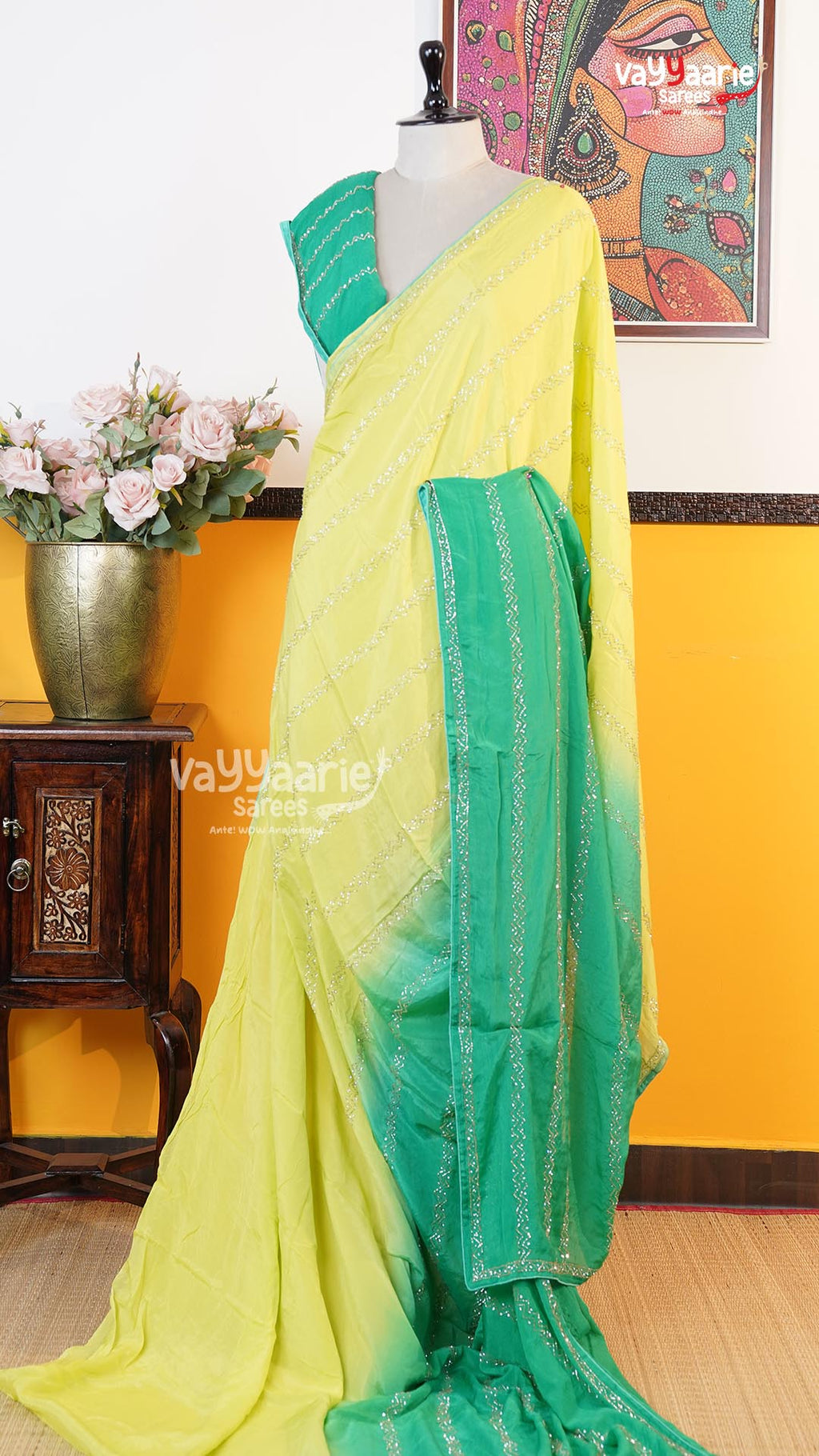 Sea Green Fancy Saree | Designer Ethnic Wear Saree | Vayyaarie Sarees