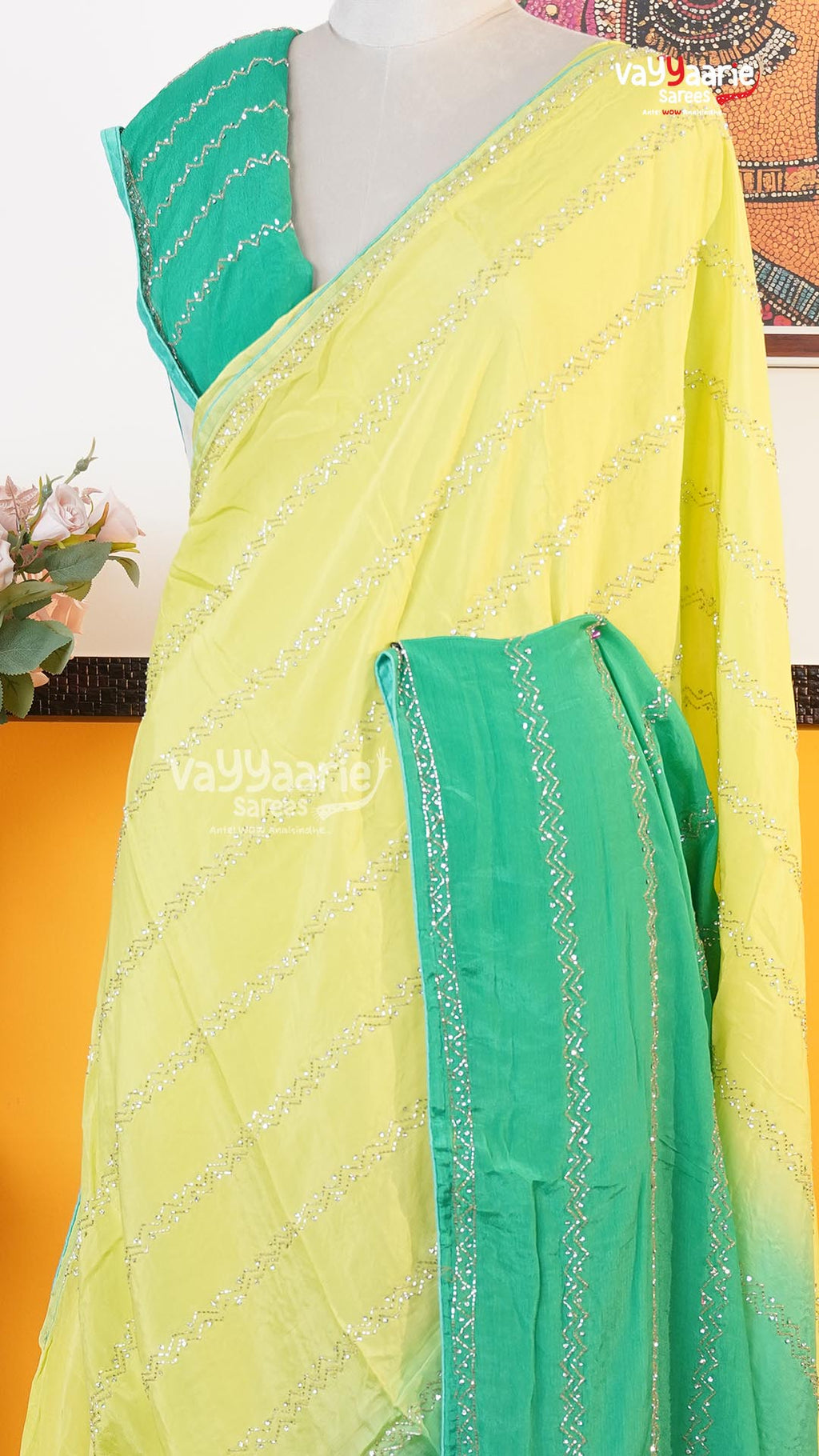 Sea Green Fancy Saree | Designer Ethnic Wear Saree | Vayyaarie Sarees