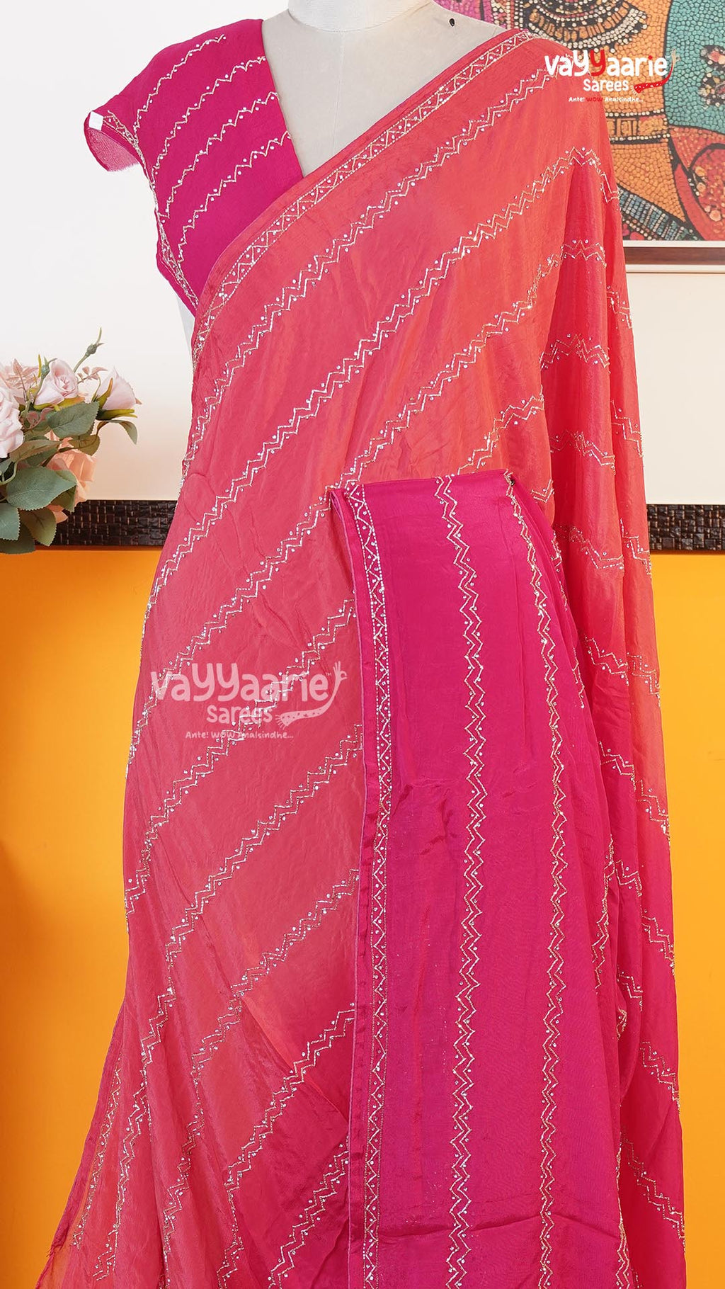 Rani Pink Fancy Saree | Designer Ethnic Wear Saree | Vayyaarie Sarees