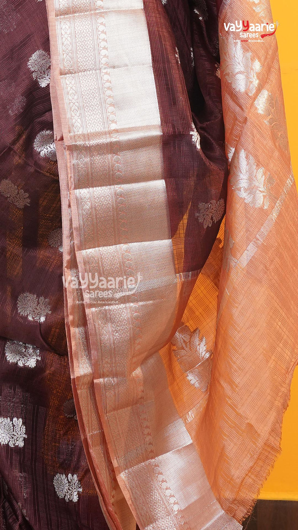 Brown Mushroom Saree | Fancy Ethnic Wear Saree | Vayyaarie Sarees