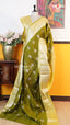 Mehendi Green Mushroom Saree | Fancy Ethnic Wear Saree | Vayyaarie Sarees