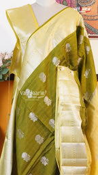 Mehendi Green Mushroom Saree | Fancy Ethnic Wear Saree | Vayyaarie Sarees