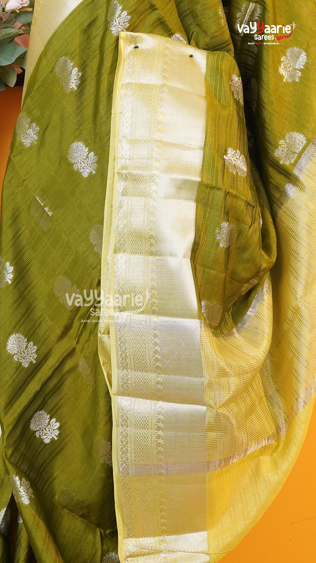 Mehendi Green Mushroom Saree | Fancy Ethnic Wear Saree | Vayyaarie Sarees
