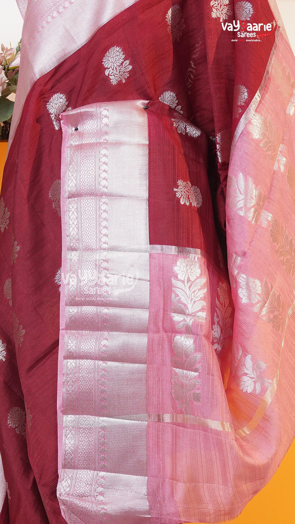 Maroon Mushroom Saree | Fancy Ethnic Wear Saree | Vayyaarie Sarees
