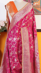 Rani Pink Fancy Saree | Traditional Ethnic Saree | Vayyaarie Sarees