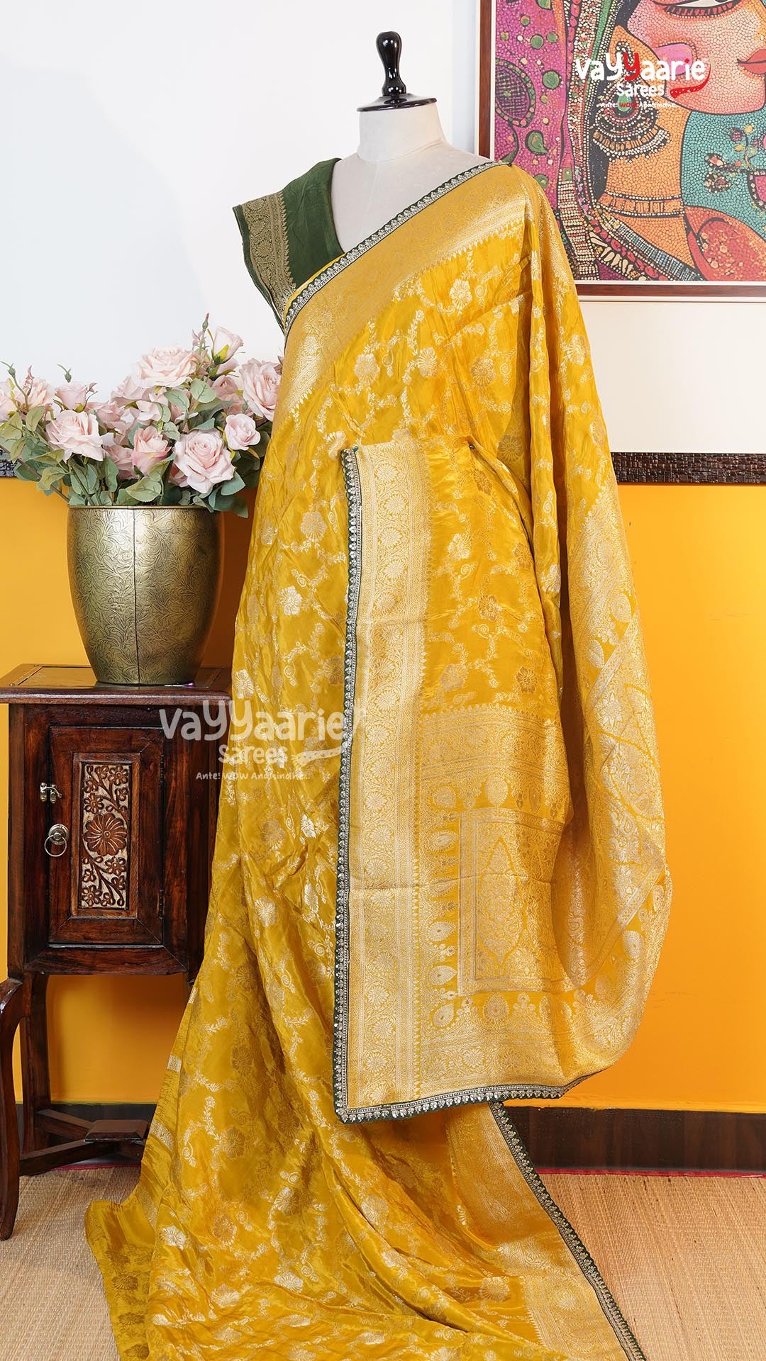 Gold Fancy Saree | Traditional Ethnic Saree | Vayyaarie Sarees