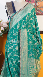 Rama Green Fancy Saree | Traditional Ethnic Saree | Vayyaarie Sarees