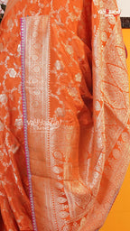 Orange Fancy Saree | Traditional Ethnic Saree | Vayyaarie Sarees