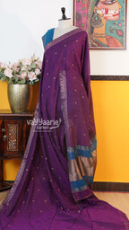 Violet Tusser Saree | Classic Handloom Saree | Vayyaarie Sarees