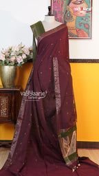 Brown Tusser Saree | Classic Handloom Saree | Vayyaarie Sarees