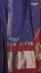 Violet Tusser Saree | Classic Handloom Saree | Vayyaarie Sarees