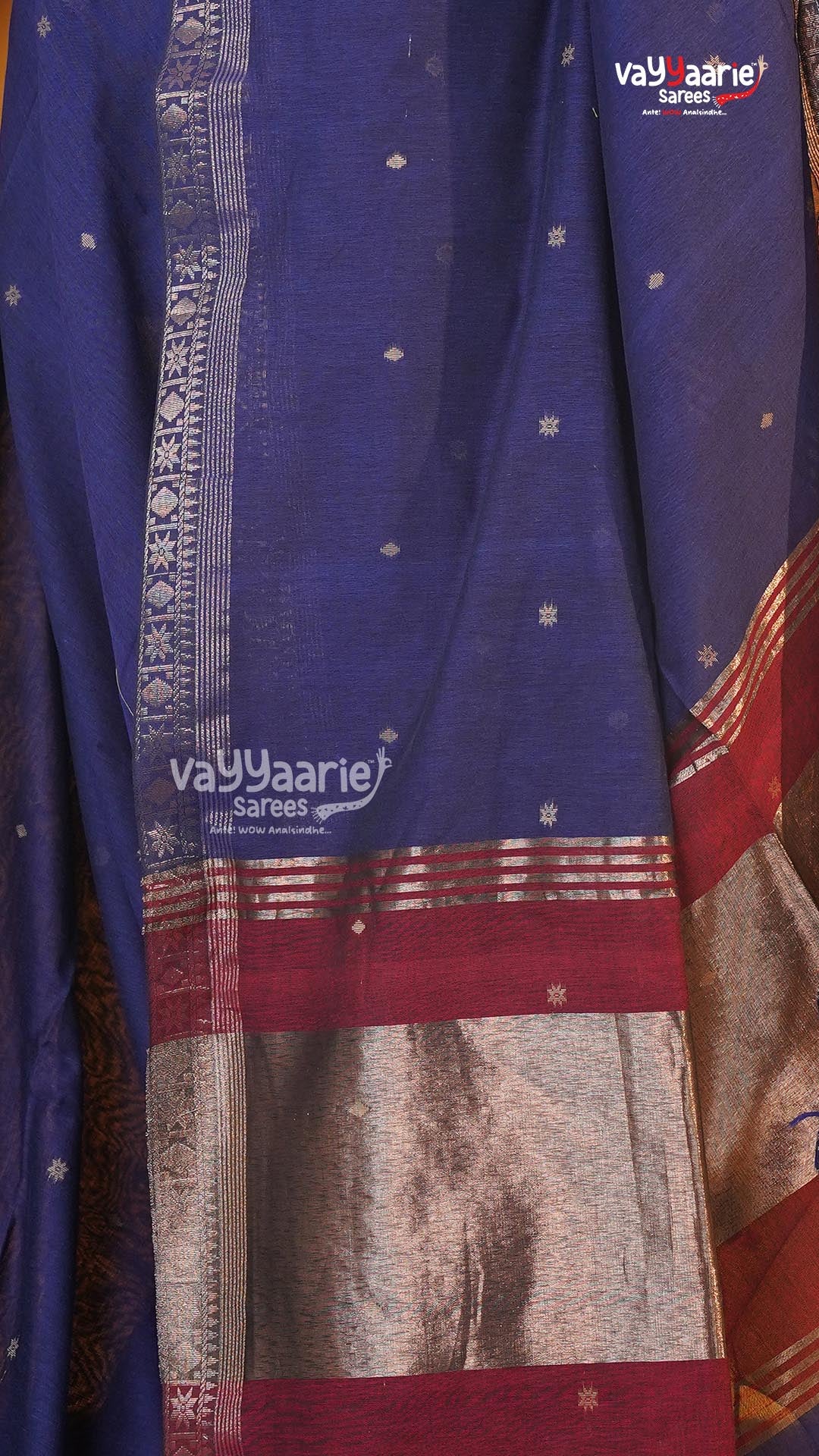 Violet Tusser Saree | Classic Handloom Saree | Vayyaarie Sarees