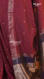 Maroon Tusser Saree | Classic Handloom Saree | Vayyaarie Sarees