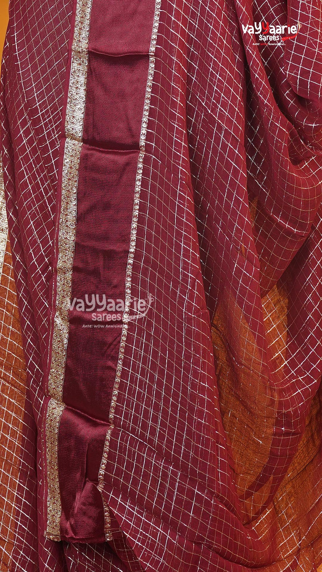 Maroon Chiffon Saree | Fancy Ethnic Wear Saree | Vayyaarie Sarees