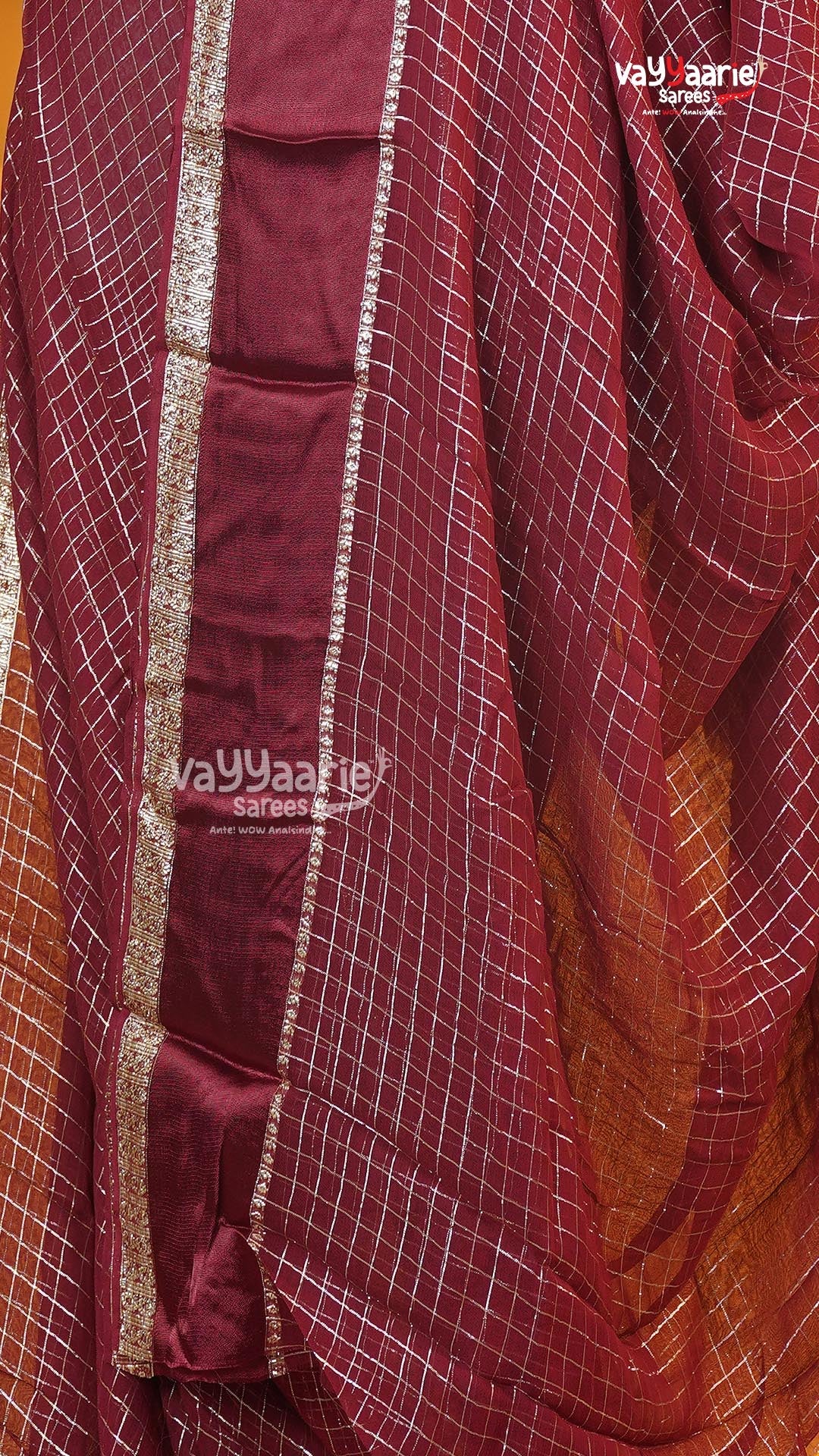 Maroon Chiffon Saree | Fancy Ethnic Wear Saree | Vayyaarie Sarees