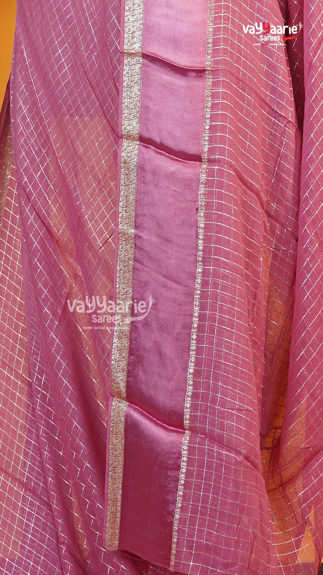 Onion Pink Chiffon Saree | Fancy Ethnic Wear Saree | Vayyaarie Sarees