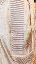 Cream Semi Dupion Silk Saree | Fancy Ethnic Wear Saree | Vayyaarie Sarees