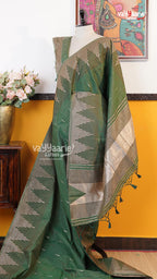 Mehendi Green Semi Dupion Silk Saree | Fancy Ethnic Wear Saree | Vayyaarie Sarees